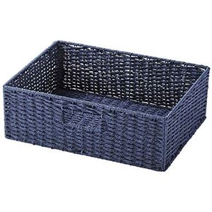 ペーパーバスケット 収納かご 約幅36×奥行26×高さ10cm ハーフ ネイビー 16個組 取っ手穴付 軽量 カラーボックス対応 リビング |b04の通販は 17,813円