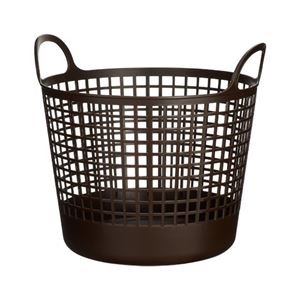ランドリーバスケット 洗濯かご 約幅41cm 丸型 ブラウン 25個セット スカンジナビアスタイル ラウンドバスケット 脱衣所 洗面所 |b04の通販は