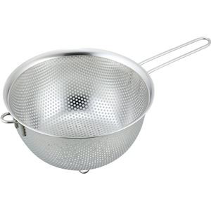 (60個セット) ステンレス パンチング 片手ざる/調理器具 (17cm) スタッキング式 ハンドル 足付き SUIグート (キッチン) |b04