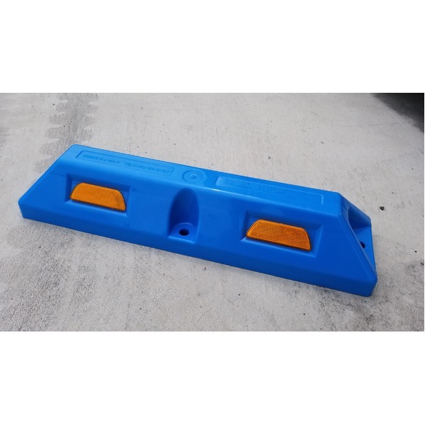 リサイクル車止め/パーキングストップ12本セット (高さ100mm 青色) 反射プレート付き スクリューアンカーセット |b04の通販は 15,914円