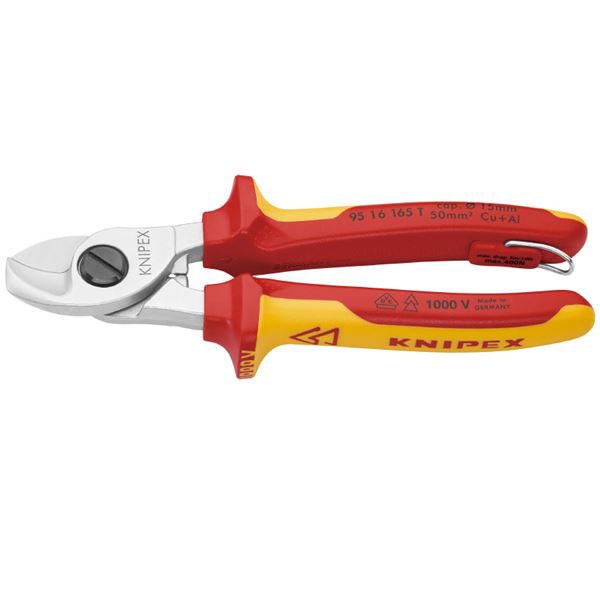 KNIPEX（クニペックス） 9516-165TBK 絶縁ケーブルカッター 落下防止 （BK） |b04