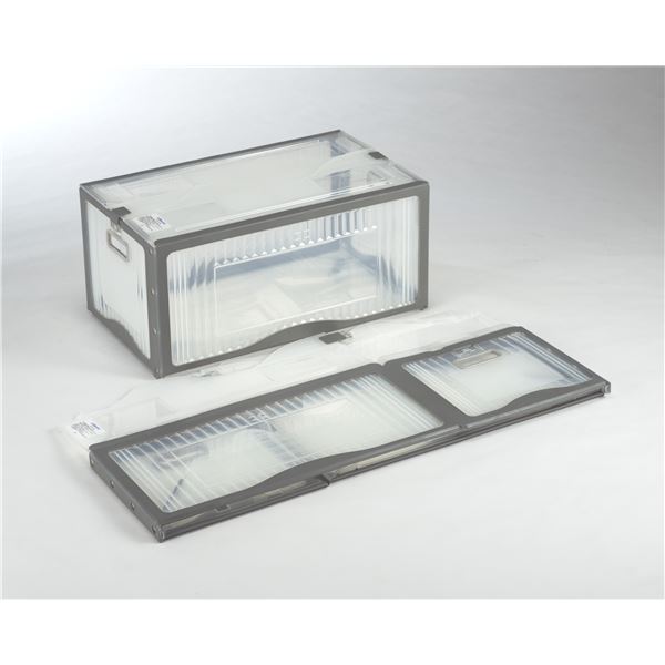 リスボックス/コンテナボックス (51B クリア/グレー) 軽量 折りたたみ (耐久性 衝撃性 耐候性) |b04の通販は