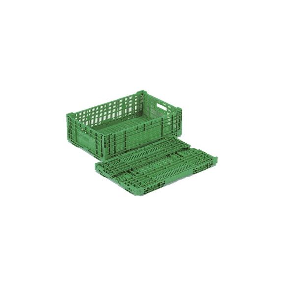 (10個セット) 折りたたみコンテナー/オリコン (RS-MM33) グリーン 材質：PP ワンタッチ組立 |b04の通販は