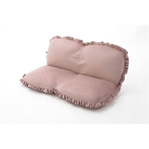 ローソファー 座椅子 約幅117cm 2人掛け ピンク 背もたれ14段階リクライング スチールパイプ 日本製 リビング ダイニング |b04の通販は