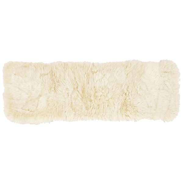 ソファーマット 約38×120cm ベージュ 長方形 ニュージーランド産 天然ムートン 羊毛皮100％ M-511-F クッション リビング |b04の通販は