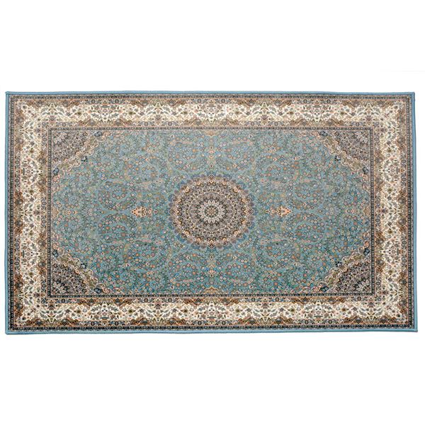 玄関マット フロアマット 約70×120cm 洗える 滑り止め付き ホットカーペット対応 転写プリントマット ターコイズ リビング |b04 5,149円