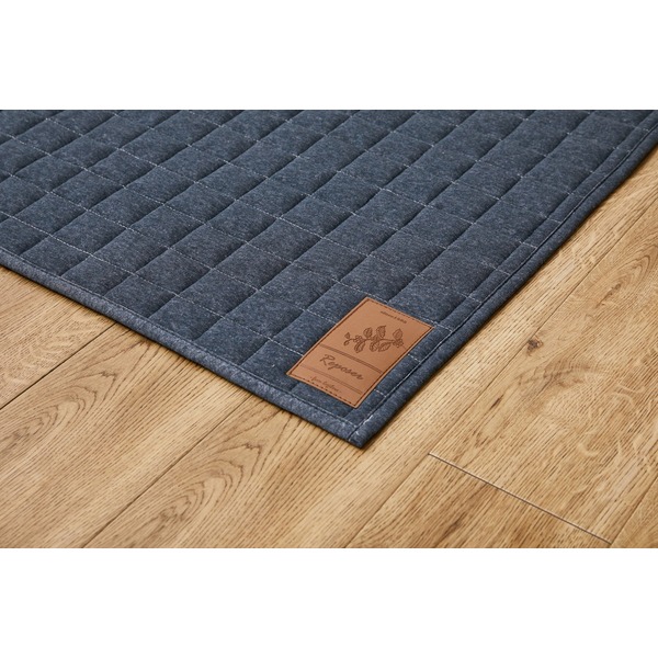 ラグマット 絨毯 約190×190cm ネイビー 滑り止め付 ホットカーペット可 オールシーズン 洗える スウェットキルトラグ リビング |b04の通販は