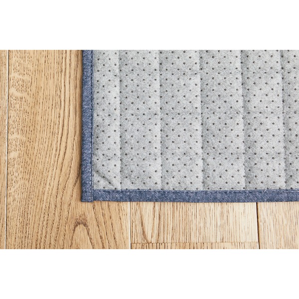 ラグマット 絨毯 約190×190cm ネイビー 滑り止め付 ホットカーペット可 オールシーズン 洗える スウェットキルトラグ リビング |b04の通販は