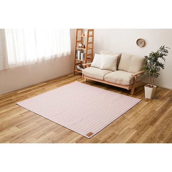 ラグマット 絨毯 約190×190cm ピンク 滑り止め付 ホットカーペット可 オールシーズン 洗える スウェットキルトラグ リビング |b04の通販は 5,169円