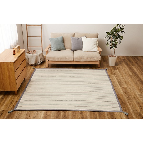 ラグマット 絨毯 約185×240cm ブルー 薄手 洗える 綿100％ ホットカーペット対応 インド綿ラグ リビング ダイニング |b04の通販は