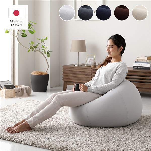 ビーズクッション ライトグレー サークル型 洗えるカバー 軽量 日本製 スツール オットマン Ingram イングラム |b04の通販は 6,638円