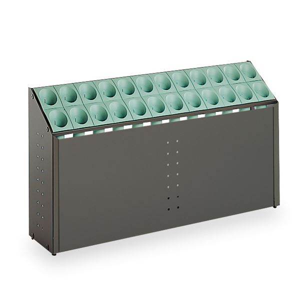 傘立て C24 24本立 幅972mm グリーン スチール 樹脂製脚付 アンブレラスタンド テラモト オブリークアーバン 玄関 収納家具 |b04の通販は