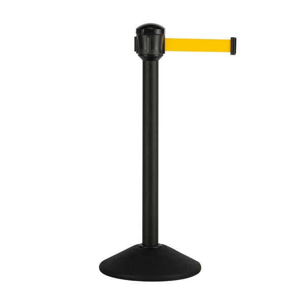 TERAMOTO（テラモト） ベルトパーテーションAW 屋外対応 ナイロンベルト 3.6m ポール黒 ベルト黄 組立品 |b04の通販は 23,220円