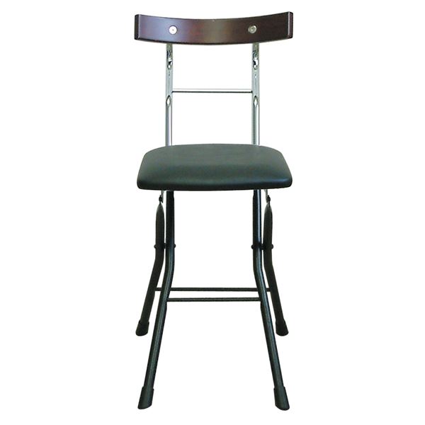 折りたたみ椅子 (ブラック×ブラック＋ダークブラウン) 幅36cm 日本製 スチールパイプ |b04の通販は 8,951円