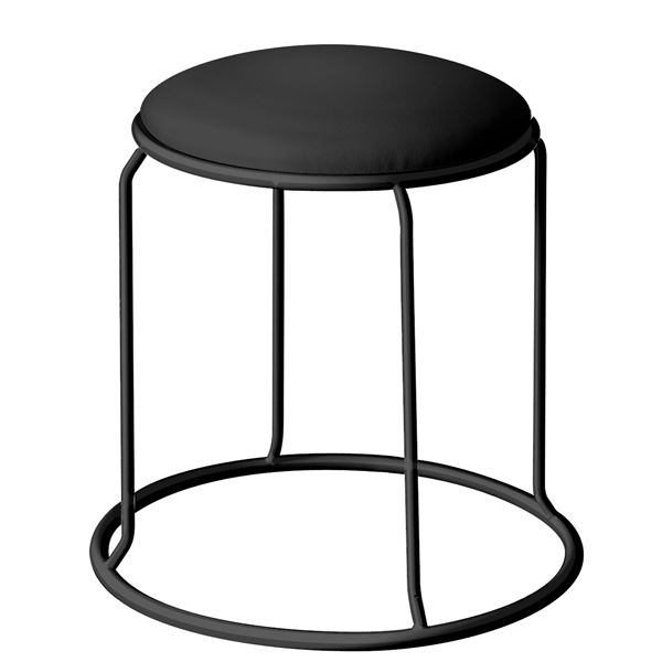 北欧風 スツール/丸椅子 (同色5脚セット ブラック×ブラック) 幅415mm スチール ビニールレザー |b04の通販は
