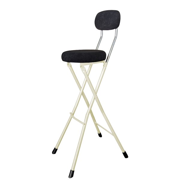 折りたたみ 椅子 ラウンドクッションチェアハイトール ブラック × ミルキーホワイト カウンターチェア ハイチェア |b04の通販は