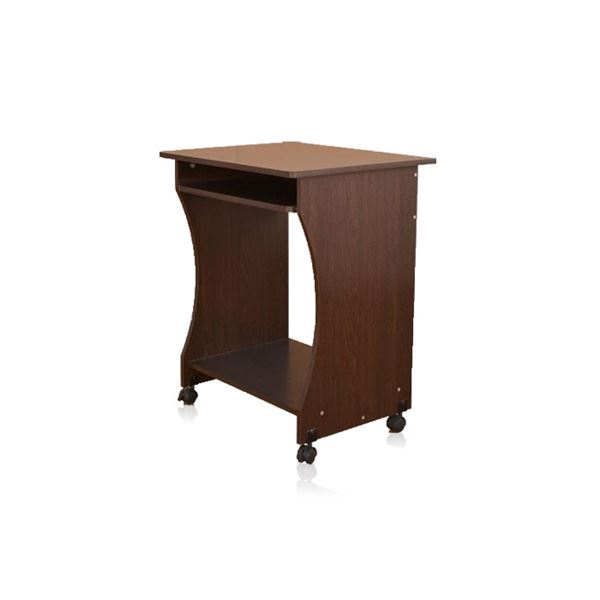 パソコンデスク 学習机 約幅59.5cm ブラウン スライドトレー キャスター付き 棚付き 移動便利 組立品 リビング 在宅ワーク |b04の通販は