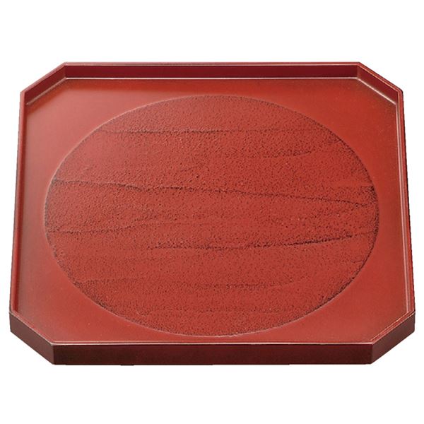 9寸 角隅切盆/トレー (日の丸根来塗 木) 272mm×272mm×21mm 木製 日本製 (和食 レストラン 居酒屋 店舗 お店) |b04の通販は 5,684円