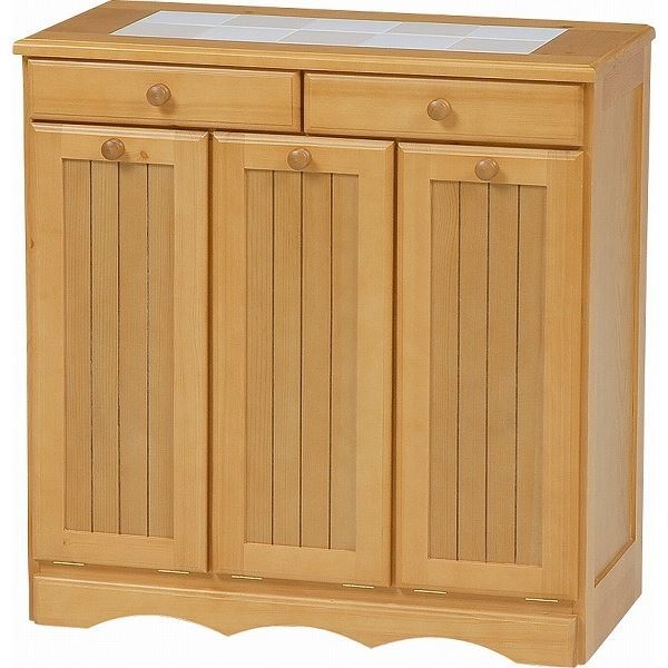 ダストボックス ゴミ箱 約幅69cm 3分別 ナチュラル 15Lペール3個付き キャスター付き 完成品 キッチン 台所 引っ越し |b04の通販は 24,949円