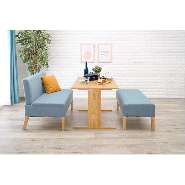 ダイニング3点セット （テーブル×1 ソファ×1 ベンチ×1） 約幅110cm 4人掛け ナチュラル×ブラウン 組立品〔代引不可〕