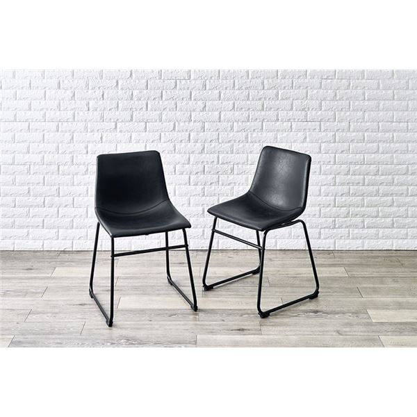 ダイニングチェア 幅49cm ブラック 合成皮革 合皮 木製フレーム ミッド