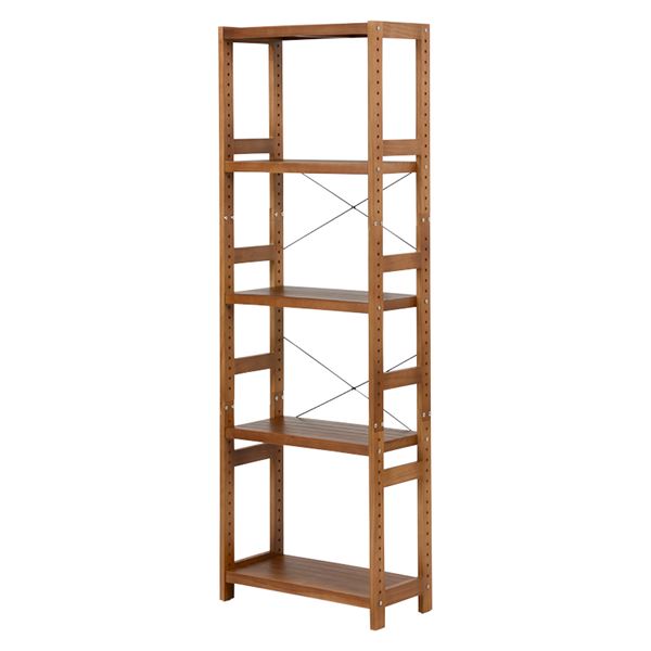 オープンラック 収納棚 5段 約幅60×高さ180cm ライトブラウン 木製 組立品 リビング ダイニング ベッドルーム |b04の通販は
