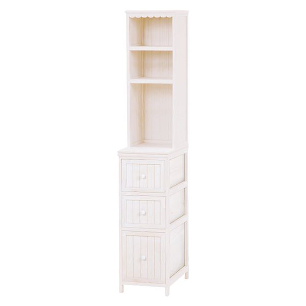 チェスト タンス 約幅30×奥行45×高さ160cm アンティークホワイト 木製 桐製 収納ラック 組立品 リビング 洗面所 脱衣所 |b04の通販は