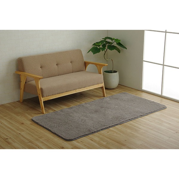 ラグ マット 絨毯 約90×185cm 約1畳 グレー 洗える 長方形 滑りにくい 無地 床暖房 ホットカーペット対応 オールシーズン |b04の通販は 5,250円