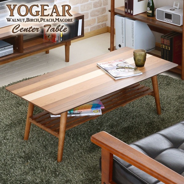 センターテーブル ローテーブル 約幅100cm 棚付き 完成品 リビング ダイニング インテリア家具 |b04の通販は