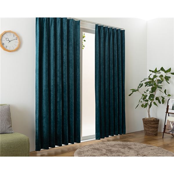 遮光カーテン 幅150cm×丈120cm 1枚 ダークグリーン 1級遮光 洗える 日本製 無地 アジャスターフック タッセル付き カーテン |b04の通販は 6,316円