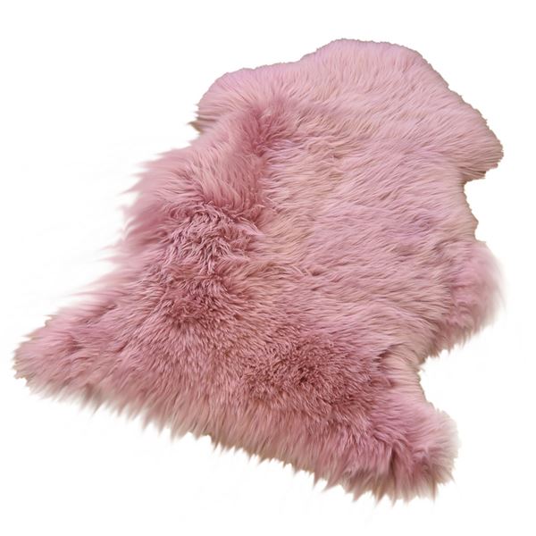 ムートンラグ 約55×80cm 1匹サイズ ピンク |b04の通販は