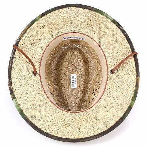 リアルカモフラージュ柄ハット ストローハット カウボーイ テンガロン