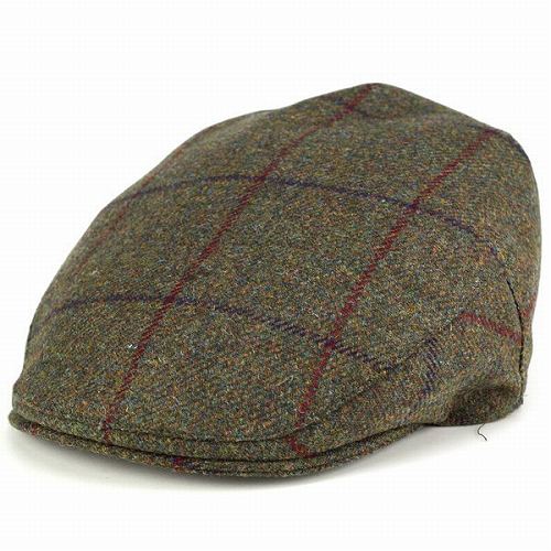 CHRISTYS' LONDON ハンチング クリスティーズ 帽子 メンズ ツイード チェック柄 秋冬 トラディショナル "Balmoral" tweed オリーブ系の通販は