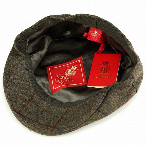 CHRISTYS' LONDON ハンチング クリスティーズ 帽子 メンズ ツイード チェック柄 秋冬 トラディショナル "Balmoral" tweed オリーブ系