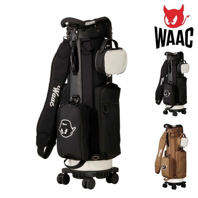 ワック ゴルフ キャディバッグ カート型 5分割 9型 ポーチ付き メンズ レディース072254800 WAAC 4輪キャスター 多収納 スポーツ アウトドア ブランド