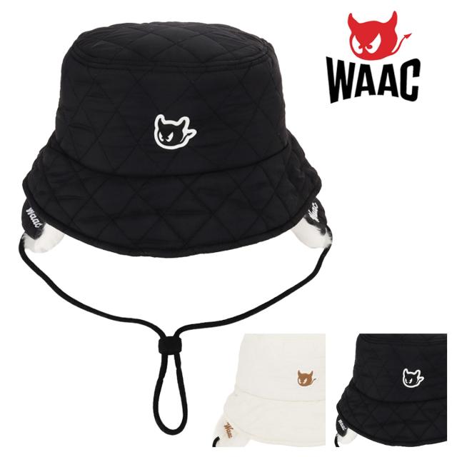 ワック バケットハット メンズ レディース 072254833 WAAC 2WAY ゴルフ 防寒 耳当て 帽子 ストラップ付