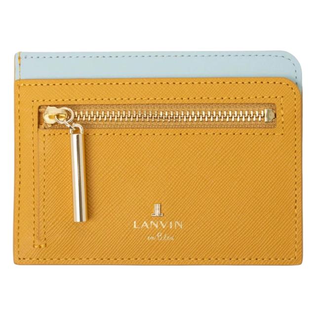 ランバンオンブルー パスケース 定期入れ 薄型 フラグメントケース 本革 リュクサンブールカラー レディース 484172 LANVIN en Bleu カードケース ミニ財布 小銭入れ コインケース 牛革 レザー_1