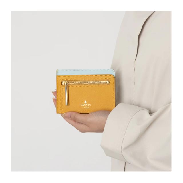 ランバンオンブルー パスケース 定期入れ 薄型 フラグメントケース 本革 リュクサンブールカラー レディース 484172 LANVIN en Bleu カードケース ミニ財布 小銭入れ コインケース 牛革 レザー_6