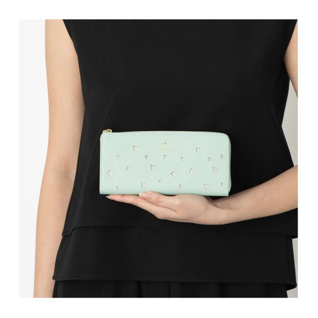 ランバンオンブルー 長財布 Lファスナー 本革 リュクサンブールハート レディース 485010 LANVIN en Bleu 大容量 ハート ラメ 牛革 レザー_9