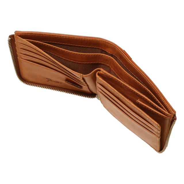 レビュー投稿で+5％還元】フェンダー 二つ折り財布 本革 L字ファスナー