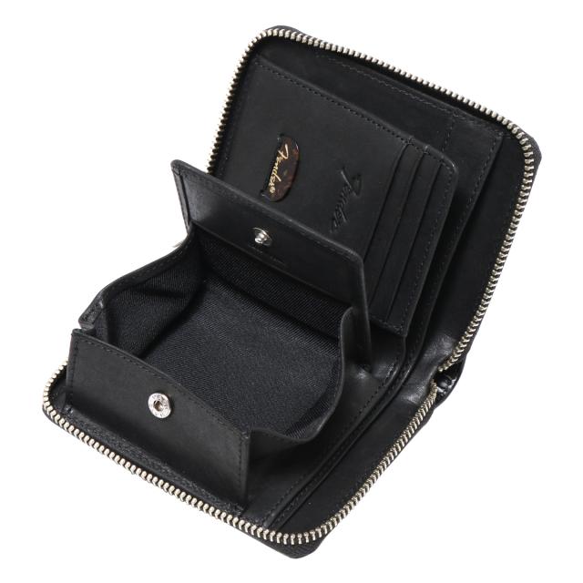 レビュー投稿で+5％還元】フェンダー 二つ折り財布 本革 ラウンド