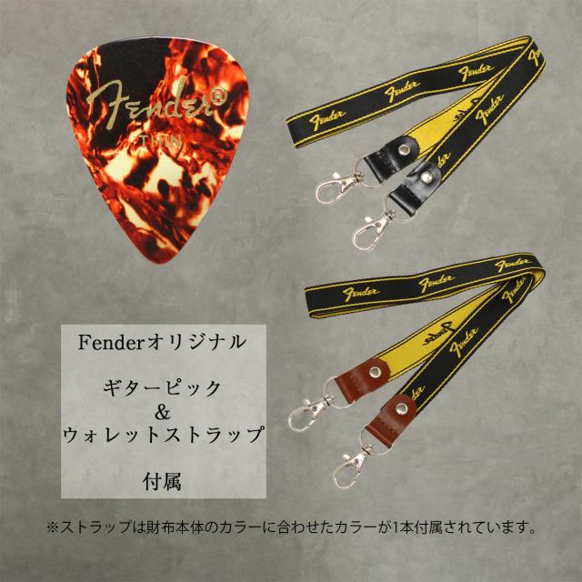【レビュー投稿で+5％還元】フェンダー 長財布 本革 L字ファスナー 950-704 Fender 牛革 ギターピック ストラップ付き 開運 一粒万倍日_10