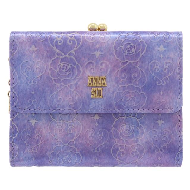 未使用 ANNA SUI アナスイ 二つ折り財布 リトルローズ がま口 花柄 ANNA SUI アナスイ 折り財布 がま口 花柄 レディース