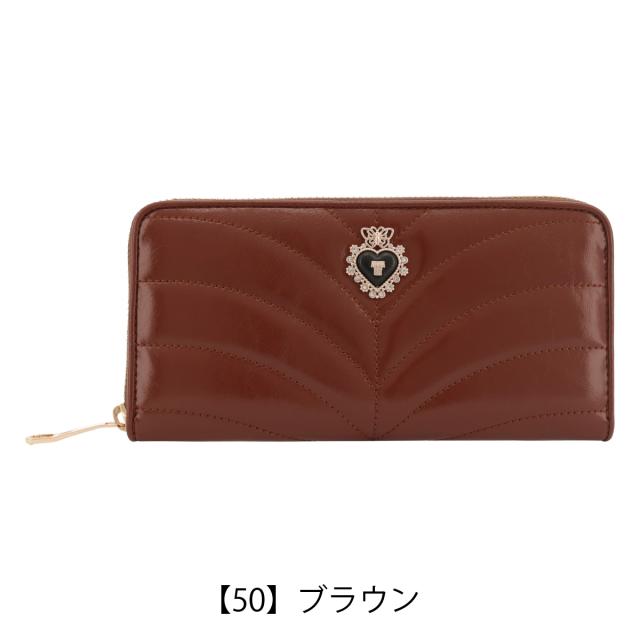【レビュー投稿で+5％還元】アナスイ 長財布 ラウンドファスナー 本革 レディース ポワロ 317640 ANNASUI | ステッチ ハート ブローチ 牛革 レザー レトロ クラシック_9