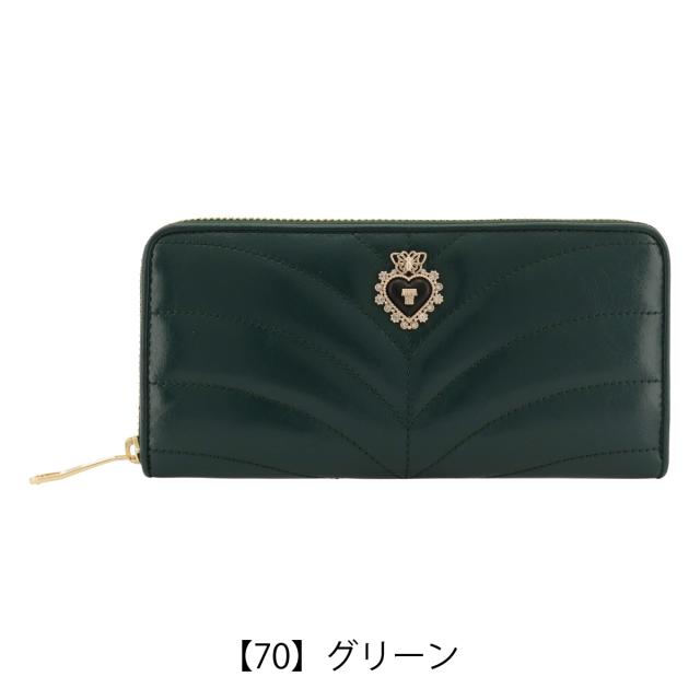 【レビュー投稿で+5％還元】アナスイ 長財布 ラウンドファスナー 本革 レディース ポワロ 317640 ANNASUI | ステッチ ハート ブローチ 牛革 レザー レトロ クラシック_11