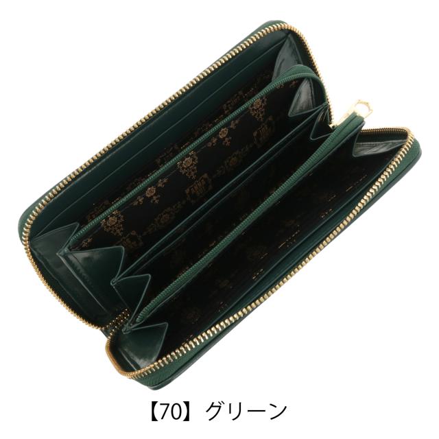 レビュー投稿で+5％還元】アナスイ 長財布 ラウンドファスナー 本革