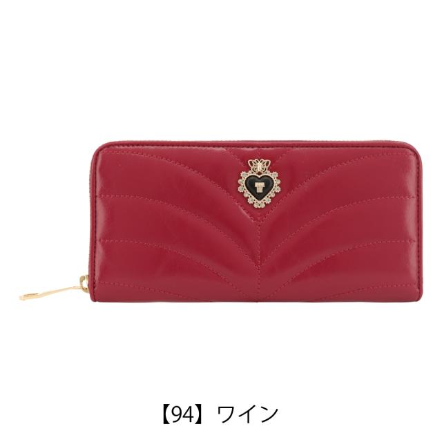 【レビュー投稿で+5％還元】アナスイ 長財布 ラウンドファスナー 本革 レディース ポワロ 317640 ANNASUI | ステッチ ハート ブローチ 牛革 レザー レトロ クラシック_13