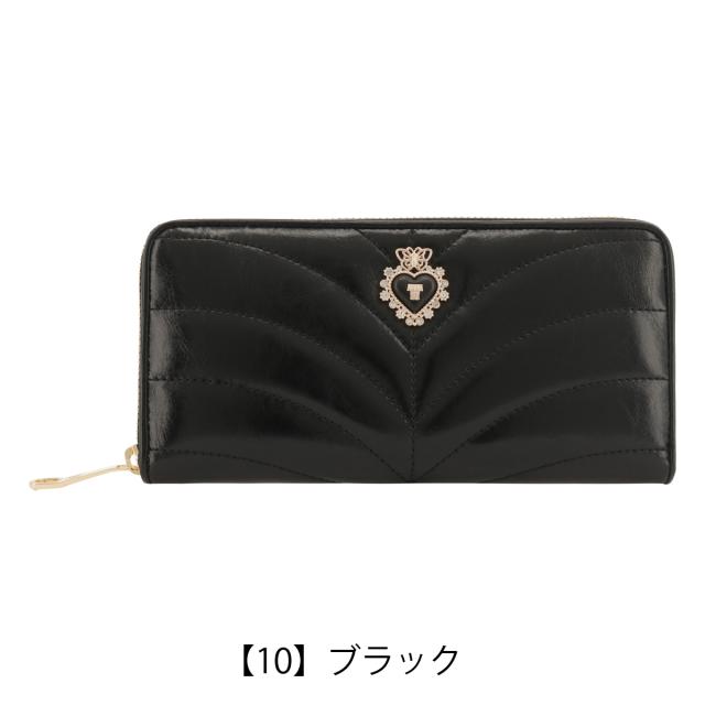 【レビュー投稿で+5％還元】アナスイ 長財布 ラウンドファスナー 本革 レディース ポワロ 317640 ANNASUI | ステッチ ハート ブローチ 牛革 レザー レトロ クラシック_7
