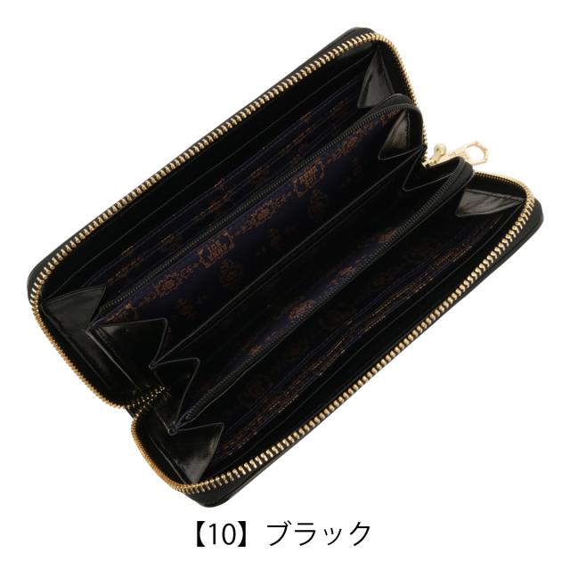 【レビュー投稿で+5％還元】アナスイ 長財布 ラウンドファスナー 本革 レディース ポワロ 317640 ANNASUI | ステッチ ハート ブローチ 牛革 レザー レトロ クラシック_8