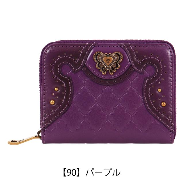 【レビュー投稿で+5％還元】アナスイ マルチケース ラウンドファスナー エレノア 本革 レディース 317863 ANNASUI | 牛革 レザー 蝶 バタフライ キルティング キルト